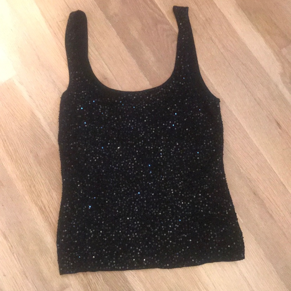 Blk beaded tank xs